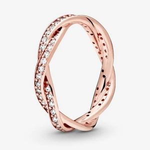 925 Sterling Silver Rose Gold Cubic Zirconia Pave